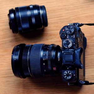 Image: 16-55 Mounted on X-T1 with battery grip. 18-55 alongside for comparison